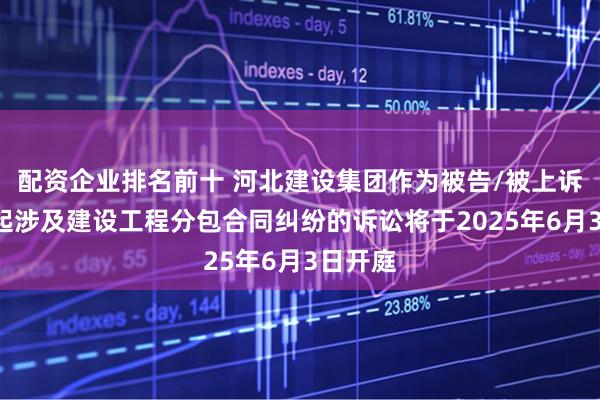 配资企业排名前十 河北建设集团作为被告/被上诉人的1起涉及建设工程分包合同纠纷的诉讼将于2025年6月3日开庭