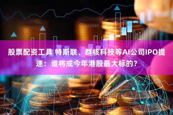 股票配资工具 特斯联、群核科技等AI公司IPO提速：谁将成今年港股最大标的？