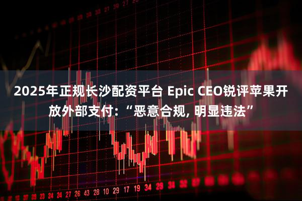 2025年正规长沙配资平台 Epic CEO锐评苹果开放外部支付: “恶意合规, 明显违法”
